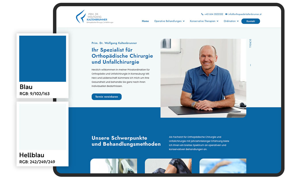 Kaltenbrunner Website Farbschema
