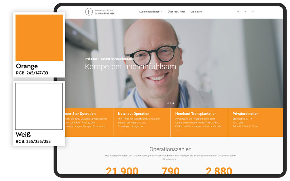 Findl Website Farbschema
