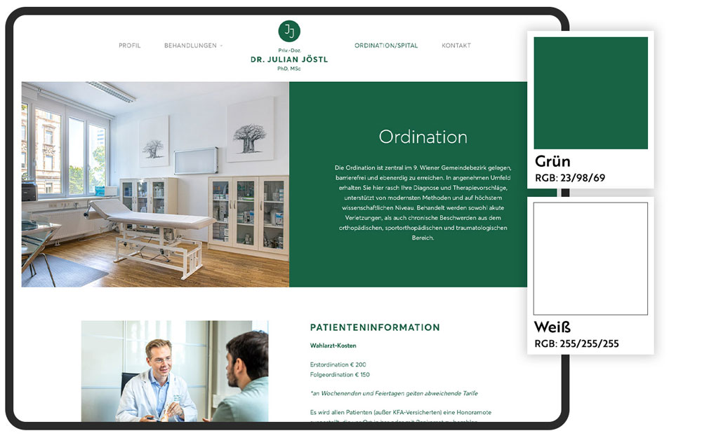 Jöstl Website Farbschema