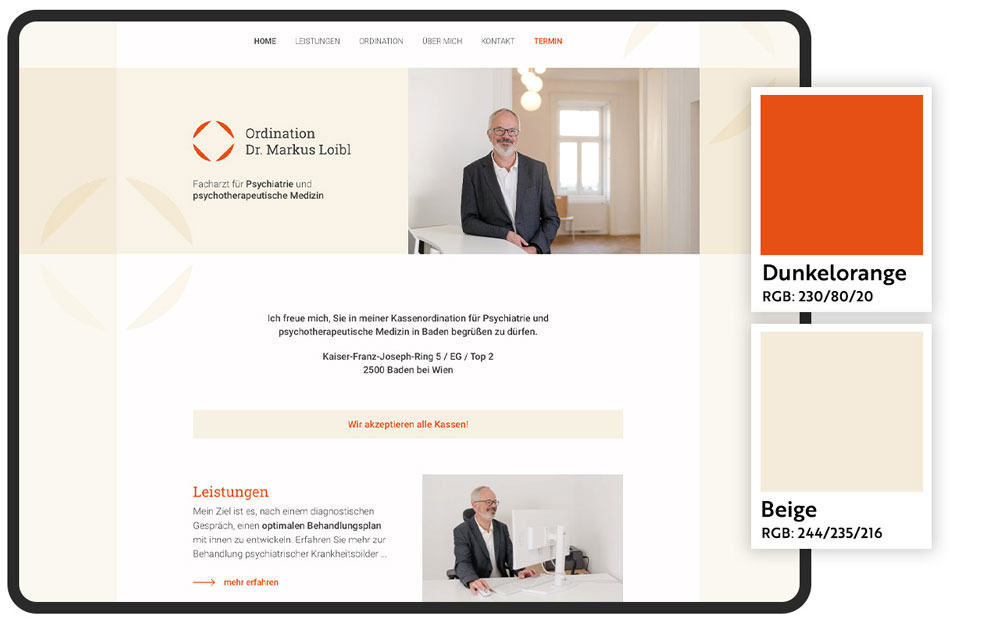 Loibl Website Farbschema