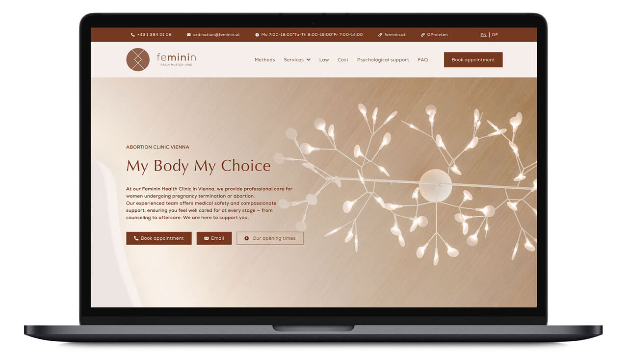 Feminin Englisch Mockup Praxiswebsite it4med Blog