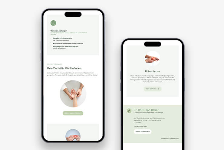 Referenzbild der Landingpages für Dr. Bauer