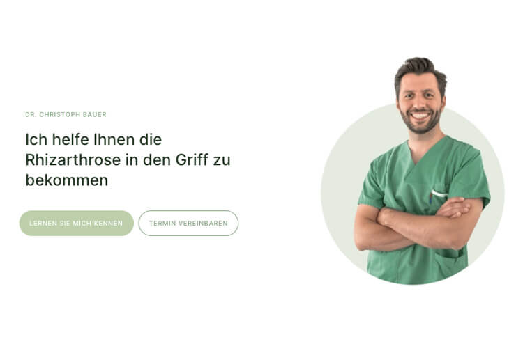 Referenzbild der Landingpages für Dr. Bauer