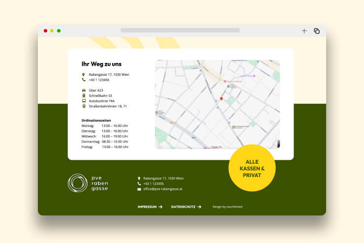 Referenzbild der Website des PVE Rabengasse