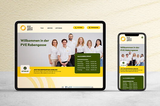 Referenzbilder der Website für die PVE Landstrasse